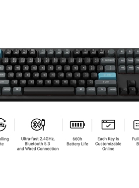 Keychron渴创 Q3Ultra机械键盘无线三模铝坨坨87键客制化RGB