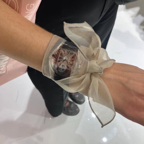 设计师买手店韩国小众品牌氛围感透明网纱手表印花围巾丝巾腕带潮