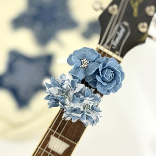 原创变调夹花卉牛仔创意个性夏日电吉他尤克里里民谣装饰变调夹