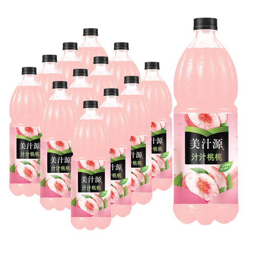 桃桃1.25升瓶桃汁家庭装饮品果肉