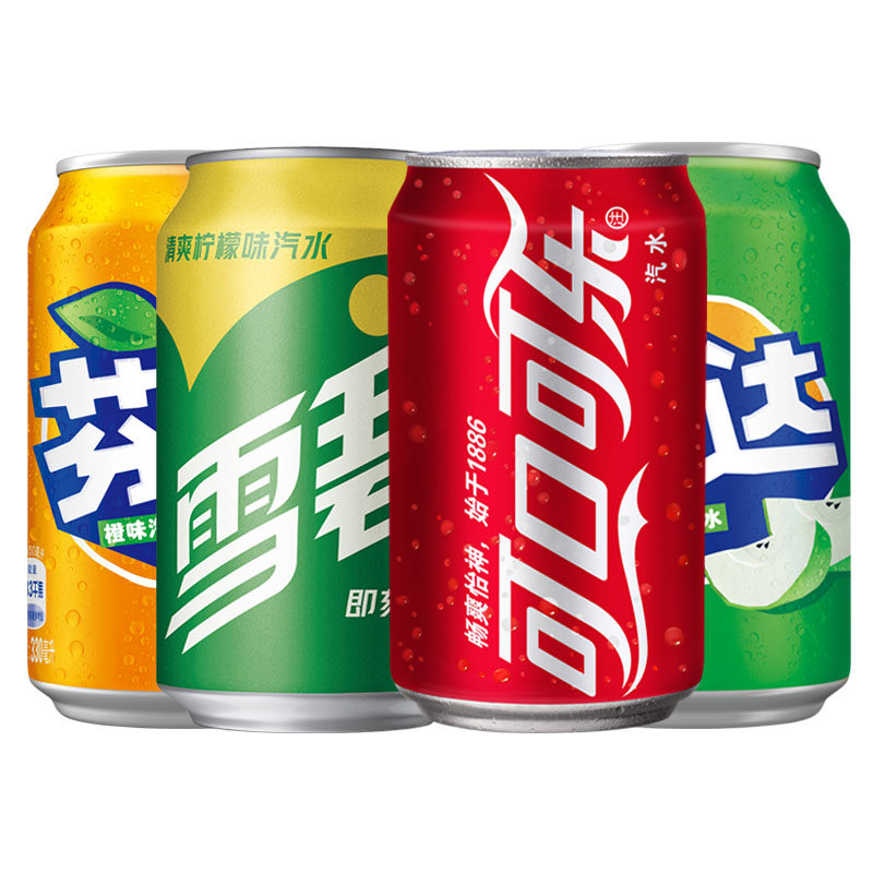 可口可乐12罐芬达苹果味碳酸饮料