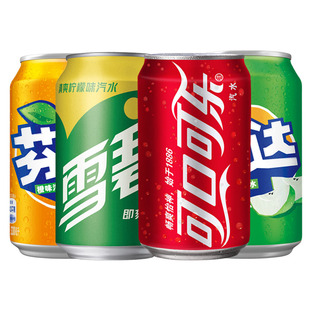 可口可乐330ml 12罐雪碧柠檬味汽水芬达橙味苹果味碳酸饮料拉罐