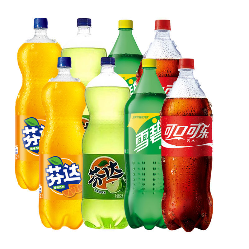 可口可乐2l*6瓶 雪碧芬达橙味苹果味大瓶家庭装碳酸饮料年货汽水