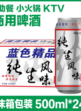 山东青邑纯生风味啤酒500ml*24罐4度整箱易拉罐啤酒KTV自助批发