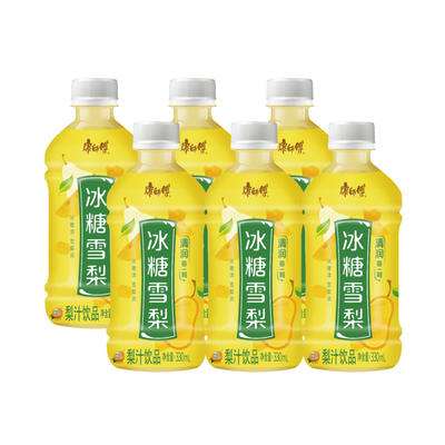 康师傅清润冰糖雪梨330ml*12瓶整箱迷你小瓶果汁饮料饮品梨汁