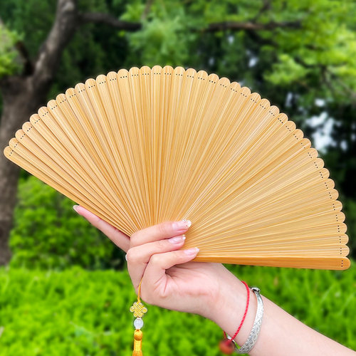 【每天限量10件】中国风全竹二胖扇子女士折扇便携好开合舞蹈扇