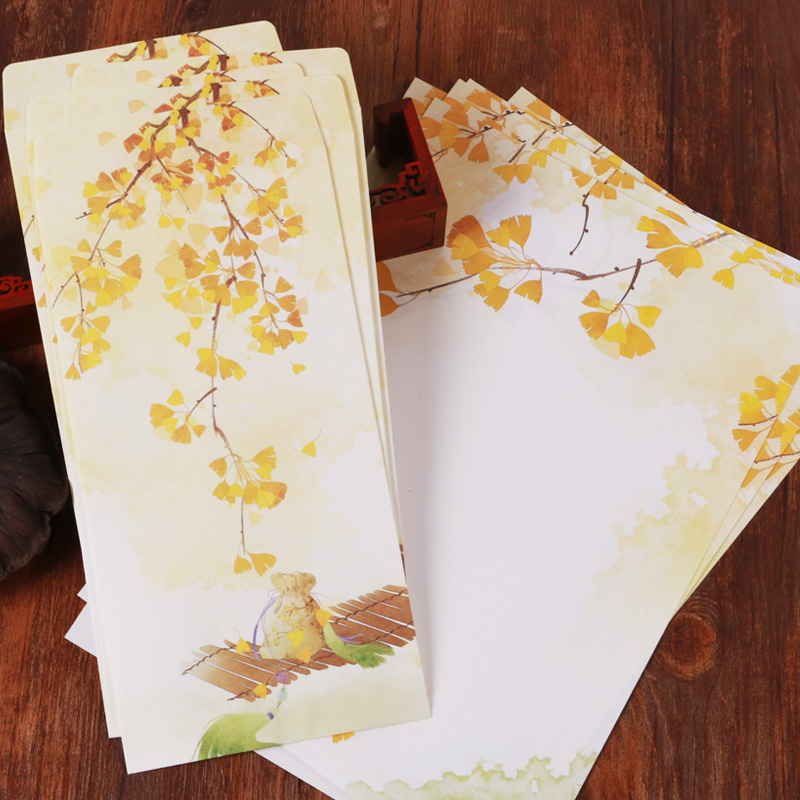 银杏古风复古信纸信封学生文具