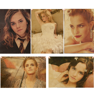 艾玛·沃特森明星人物复古牛皮纸海报咖啡厅房间宿舍卧室墙贴装饰