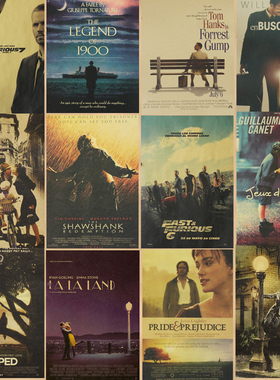 经典豆瓣高分电影海报复古文艺牛皮纸酒吧咖啡馆宿舍墙壁装饰画