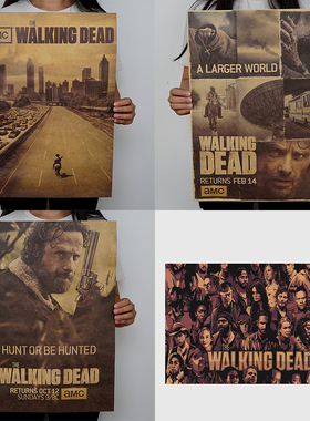 行尸走肉海报 The Walking Dead 美剧牛皮纸宿舍卧室装饰画墙贴