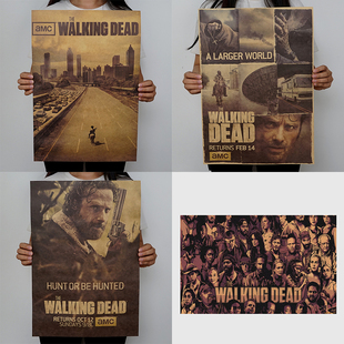 行尸走肉海报 The Walking Dead 美剧牛皮纸宿舍卧室装饰画墙贴