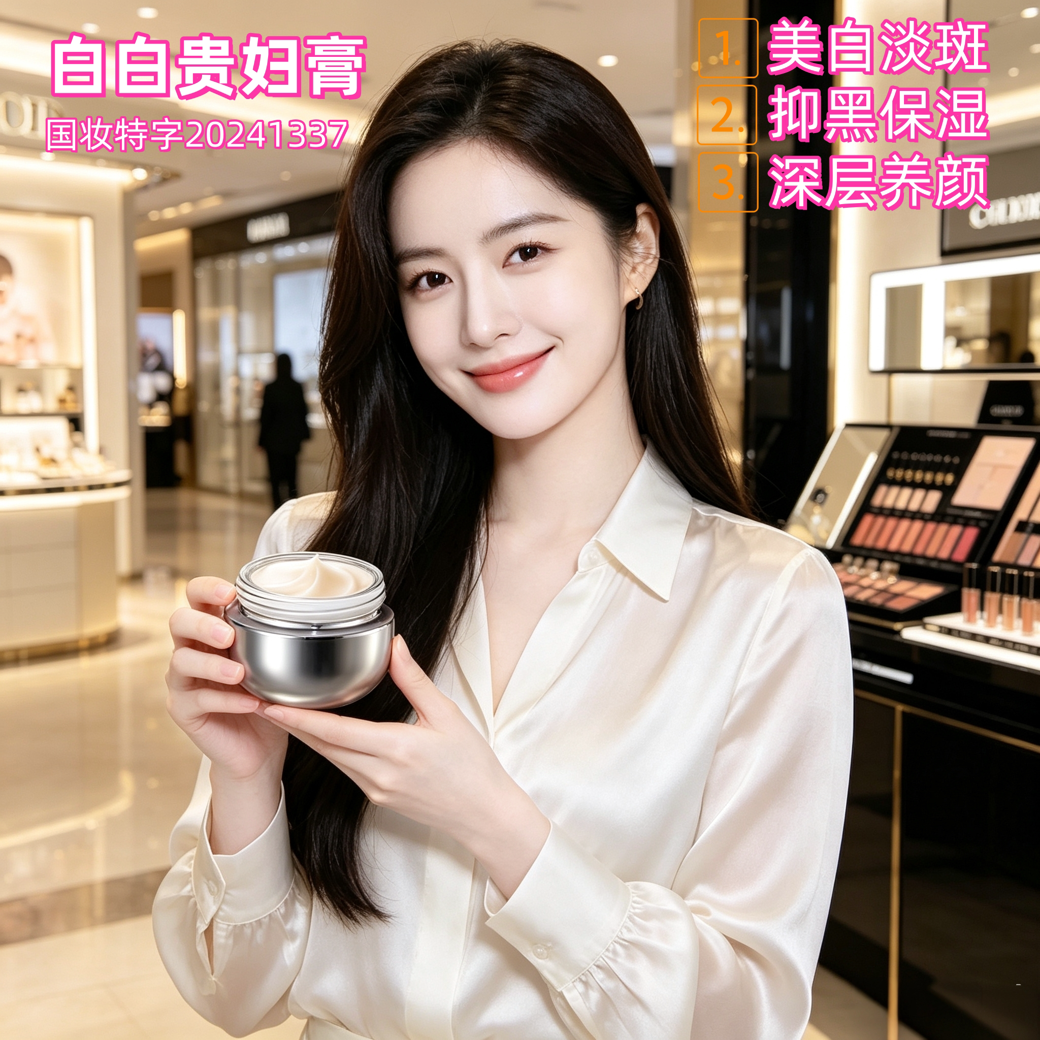 美白保湿贵妇膏淡斑美肌面霜修颜