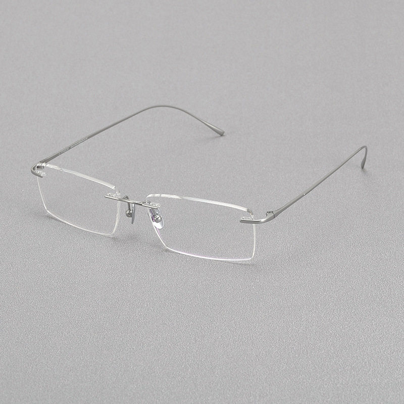 珍藏出口单诗乐丹奇纯钛超轻无框眼镜架男可配近视度数细腿眼镜框