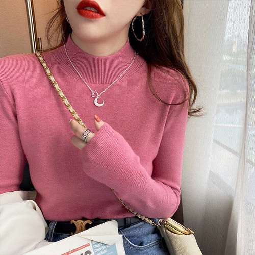 半高领打底衫女秋冬2025