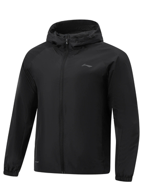 李宁健身外套2026春季新款男子连帽防泼水运动风衣AFDW079