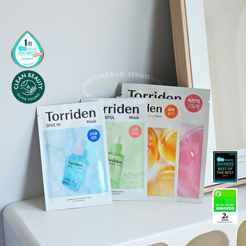 正品授权Torriden韩国桃瑞丹面膜补水保湿玻尿酸舒缓提亮修护面膜