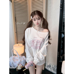 纯棉休闲百搭上衣 原创可爱软萌丝带猫咪印花卫衣 kiyomi Doll