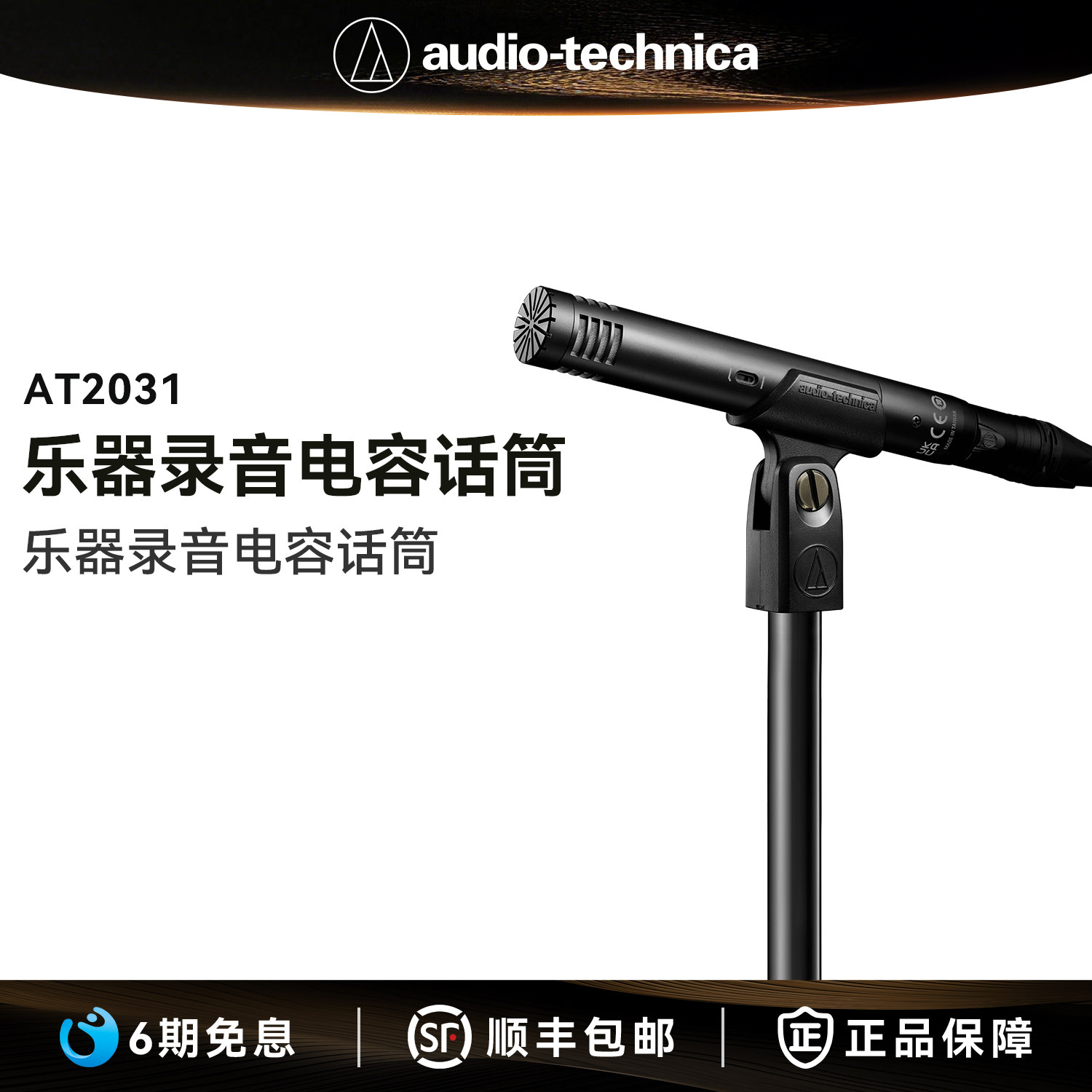 铁三角AT2031钢琴提琴吉他人声专业乐器录音话筒小振膜电容麦克