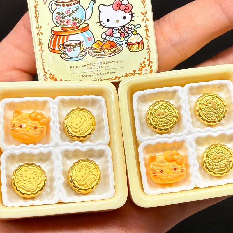 足金999kt月饼金饼黄金中秋kitty花好月圆迷你月饼送朋友闺蜜礼物