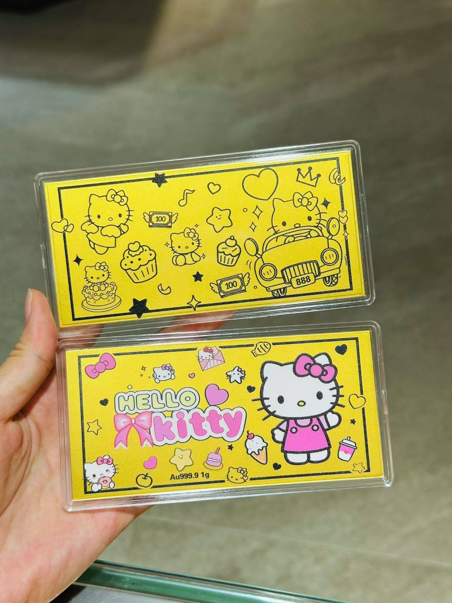 足金999凯蒂猫金钞红包黄金kitty1克金钞金钞送闺蜜女友生日礼物