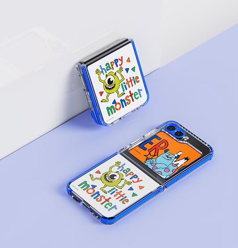 原装正品三星GALAXY ZFLIP5智能交互主题透明壳韩国进口NFC交互式卡片手机壳原厂防刮不变色奔驰福宝美人鱼壳