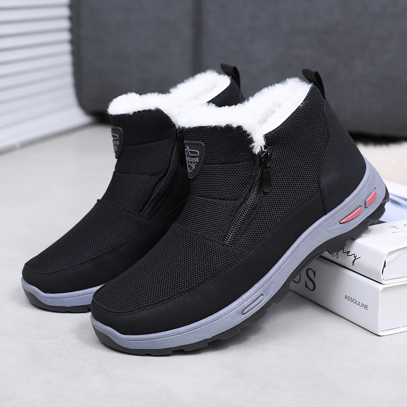 新款冬季高帮加绒加厚羊毛男鞋