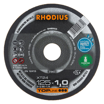 进口德国RHODIUS罗迪斯打磨片125*7*22 铝合金专用切割片125*1.0
