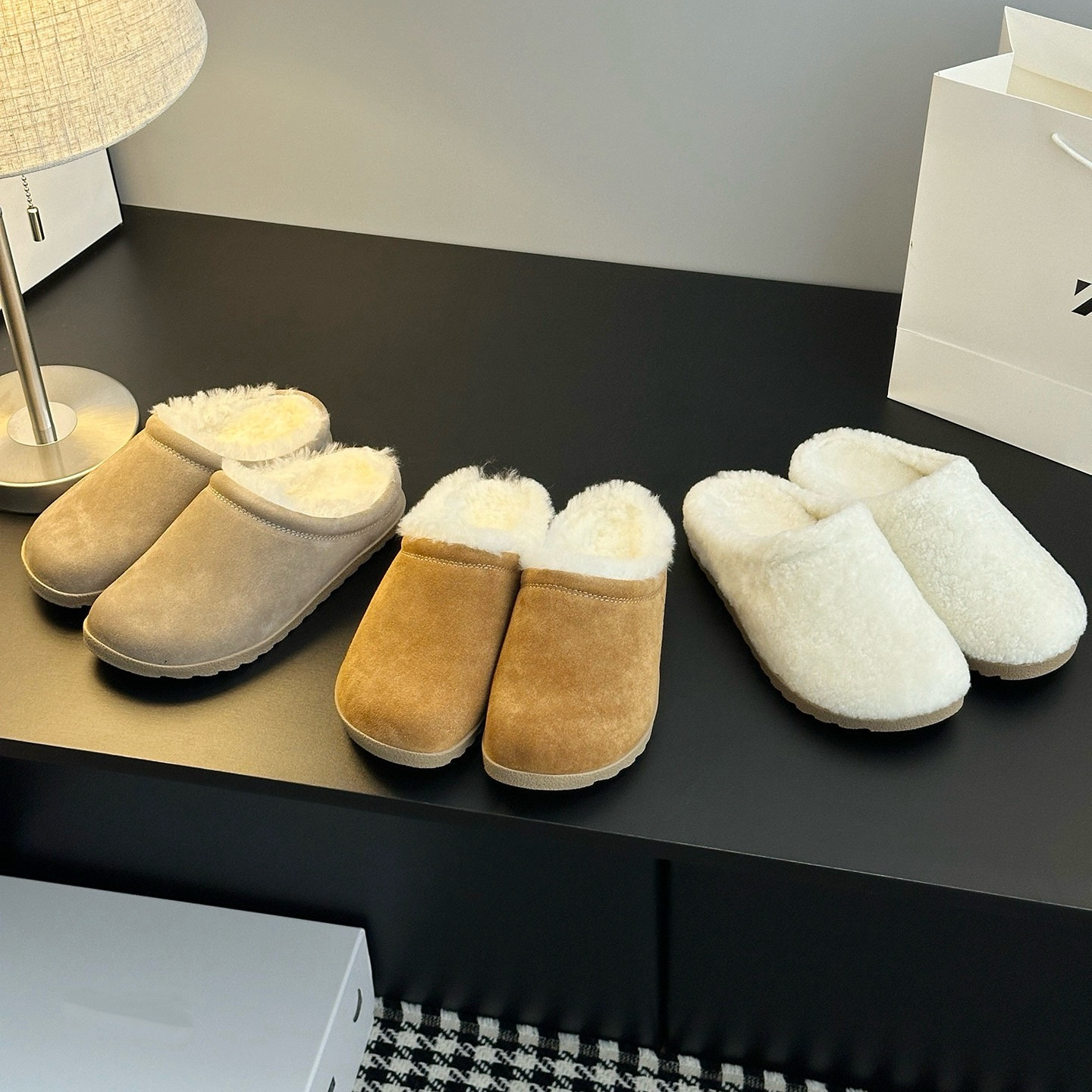 2025冬季新款雪地靴加绒加厚舒适羊毛休闲面包鞋懒人一脚蹬博肯拖,女鞋,毛毛鞋,淘宝优惠券,粉丝福利购,淘宝优惠卷