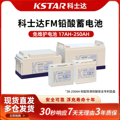 KSTAR科士达UPS电源6-FM-24 12V38AH 65 100AH免维护铅酸蓄电池