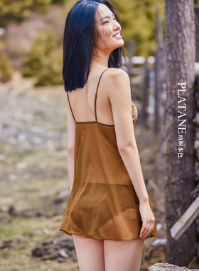 梧桐本色内衣性感睡裙深V美背吊带蕾丝轻薄女式蕾丝WP21226夜衣