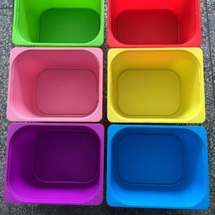 幼儿园积木玩具框儿童塑料彩色收纳箱储物收拾盒叠加教具篮新品