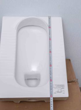 九牧P14055蹲便器带挡板存水弯后进前出高亮易洁卫生间陶瓷蹲坑