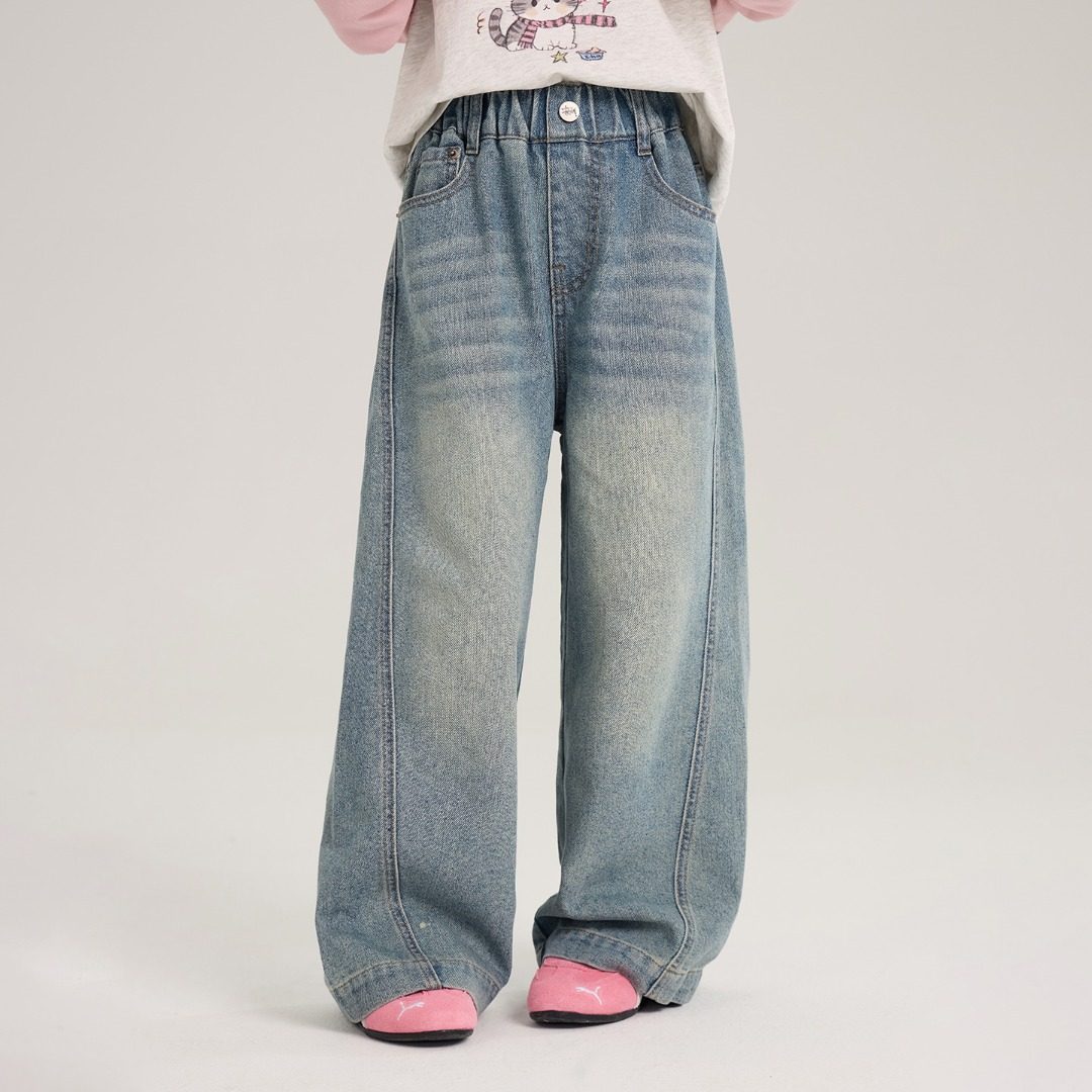 儿童牛仔裤春季2026新款韩版宽松童装直筒裤女童裤子春装薄VC2,童装/婴儿装/亲子装,儿童牛仔裤,淘宝优惠券,粉丝福利购,淘宝优惠卷