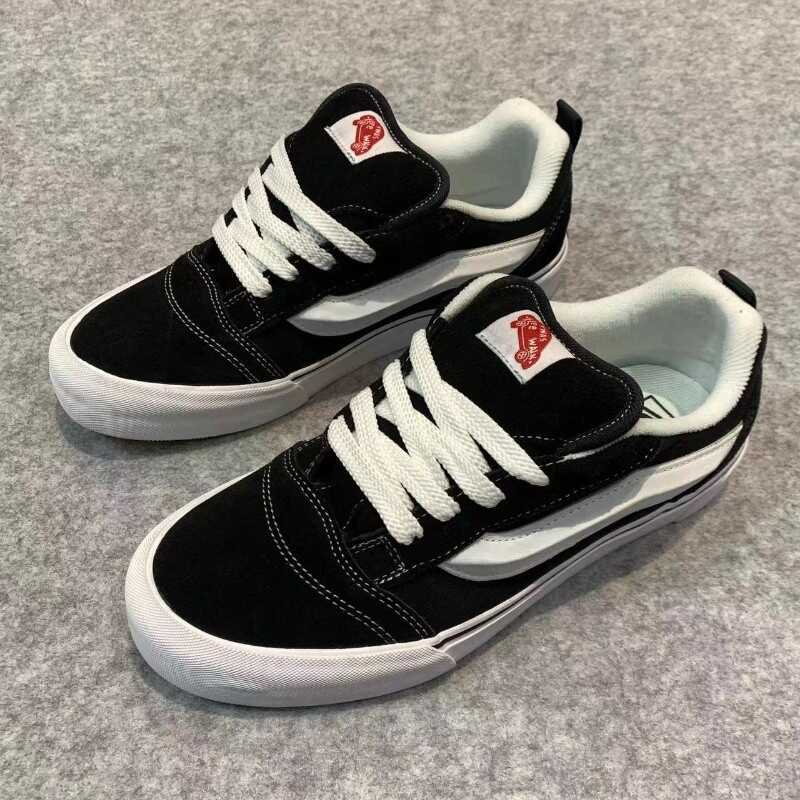 黑色经典款女休闲板鞋2024夏季新款街头胖胖面包鞋复古厚底运动鞋