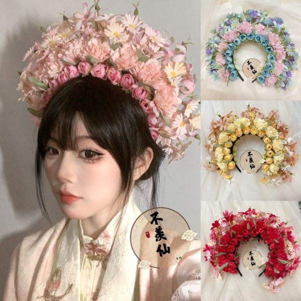 泉州浔埔女头饰双面绢花发箍日常汉服配饰簪花围仙立体高颜值爆款