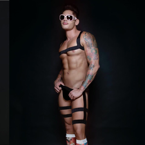 男士性感丁字裤一片式向上U凸囊袋高弹超薄冰丝潮牌透气T内裤