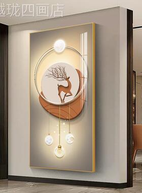 网红入户奢玄装饰画廊尽头壁画现代轻高档关过画道挂简走约正对门