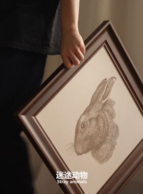 网红集木室物所/迷途动物挂画装饰画客餐厅入户玄关沙发背景墙落