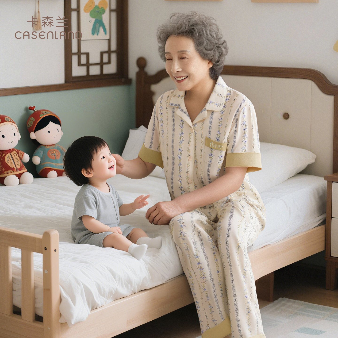 中老年人睡衣女款2026新款纯棉夏季短袖长裤妈妈薄款小碎花家居服