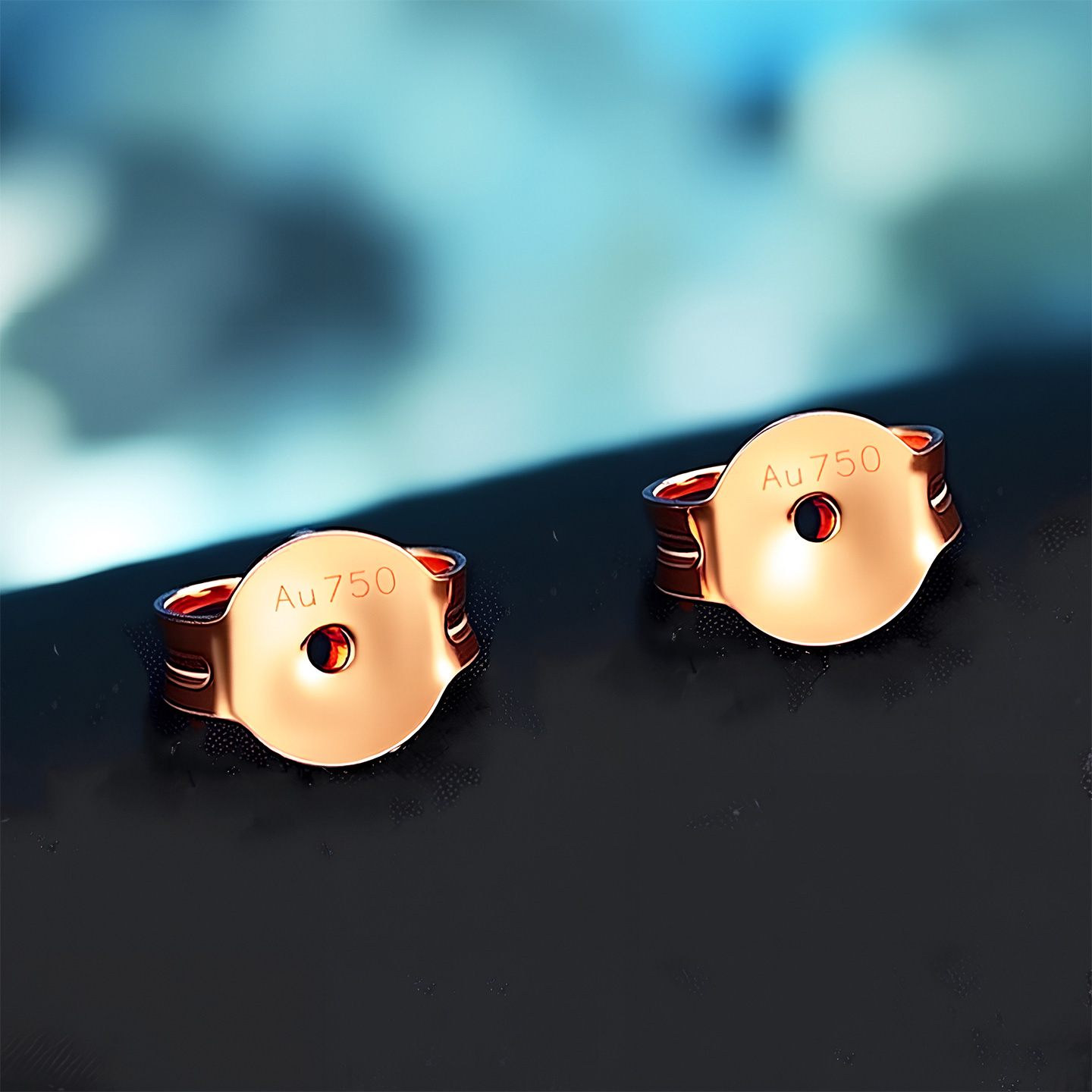 18k黄金耳堵 au750玫瑰金耳扣防滑耳钉后塞彩金耳壁 耳背防掉女