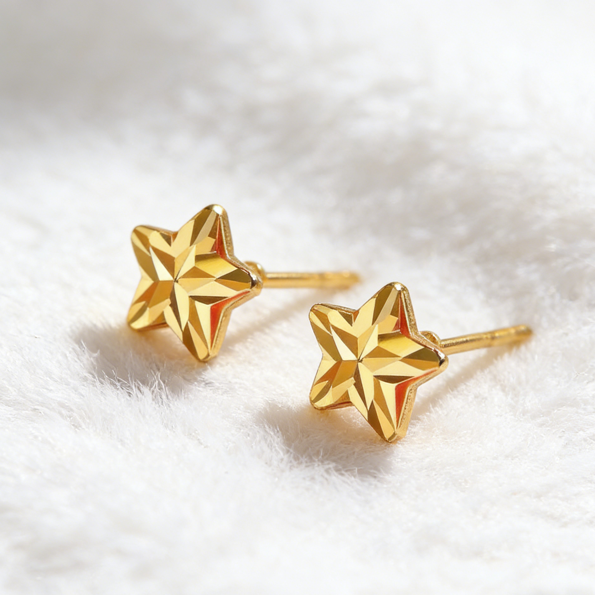 小耳针正品AU750彩金耳棍免取18K玫瑰金五角星耳钉耳饰养耳棒女