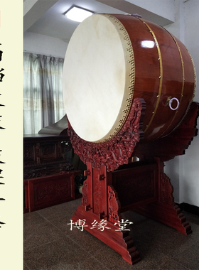 整套高档鼓与架子寺庙精雕