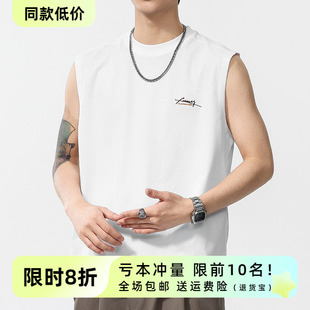 t恤 潮牌宽松透气白色无袖 OneSolo男装 冰丝网眼运动健身背心夏季
