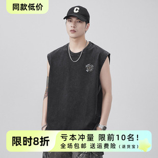 坎肩无袖 OneSolo男装 运动背心宽松印花街头潮牌美式 薄款 t恤 夏季