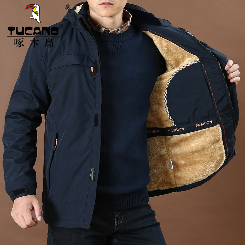 啄木鸟加绒厚保暖户外棉衣男大码