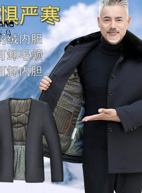 啄木鸟爸羽绒服冬装外套60岁中老