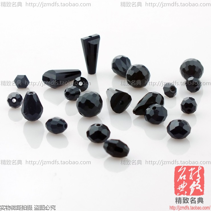 珠子黑色水晶珠子多用途辅料