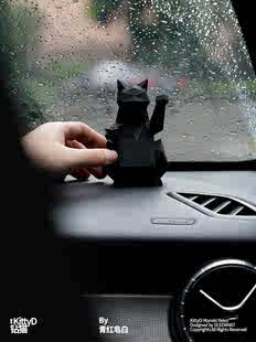 鑽貓 幾何創意ins小招財貓高級感小眾汽車車載車飾中控台擺件禮物