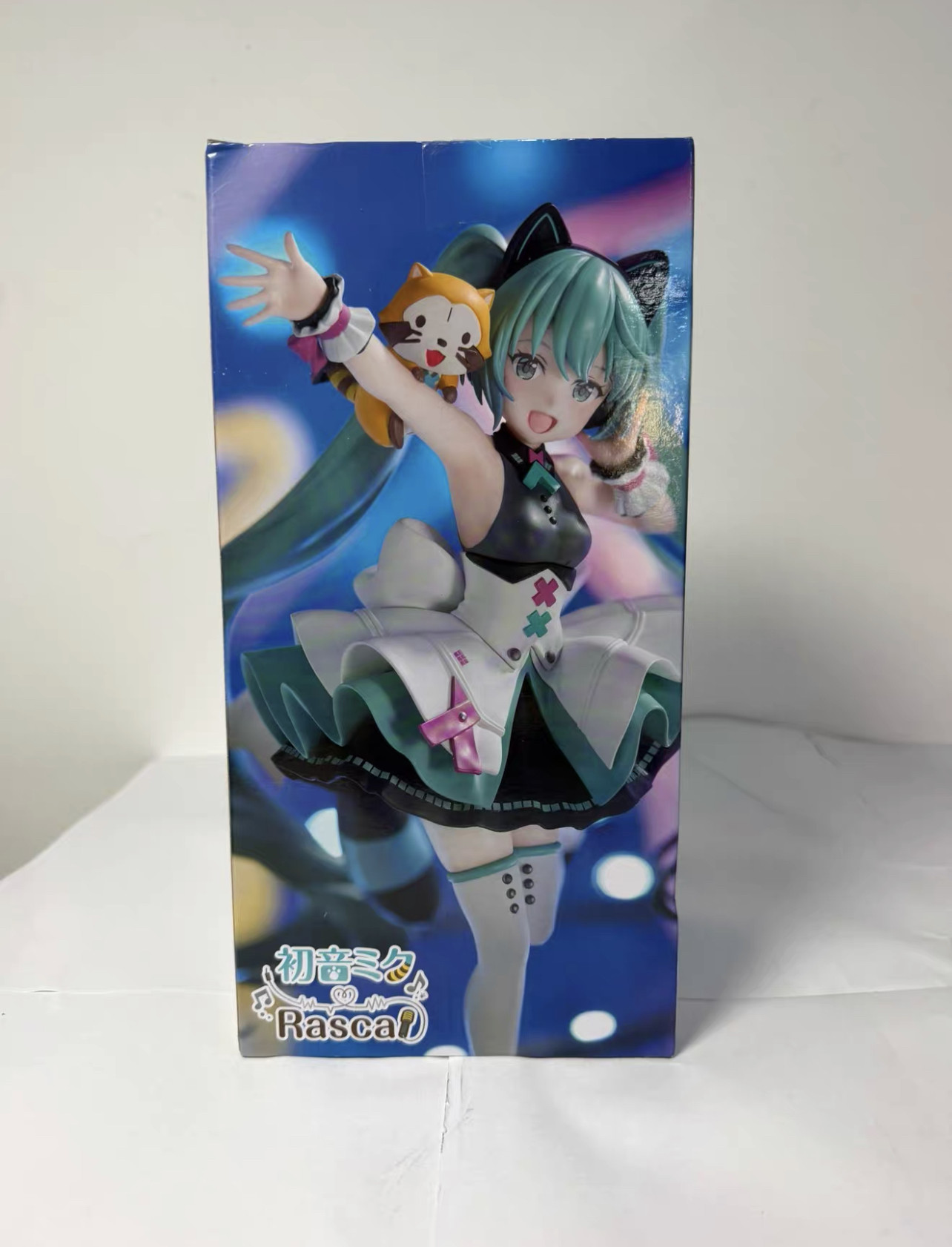日版正版初音未来魅力无限联名浣熊方块手办景品