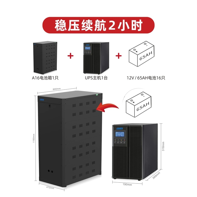 雷迪司 UPS不间断电源 G6KL 6KVA 5400W备用延时2小时 5.4KW 2H